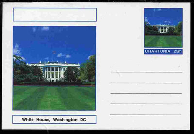 Chartonia (Fantasy) Landmarks - The White House, Washington DC postal stationery card unused and fine