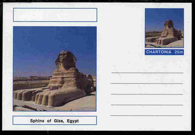 Chartonia (Fantasy) Landmarks - Sphinx at Giza, Egypt postal stationery card unused and fine