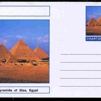 Chartonia (Fantasy) Landmarks - Pyramids at Giza, Egypt postal stationery card unused and fine