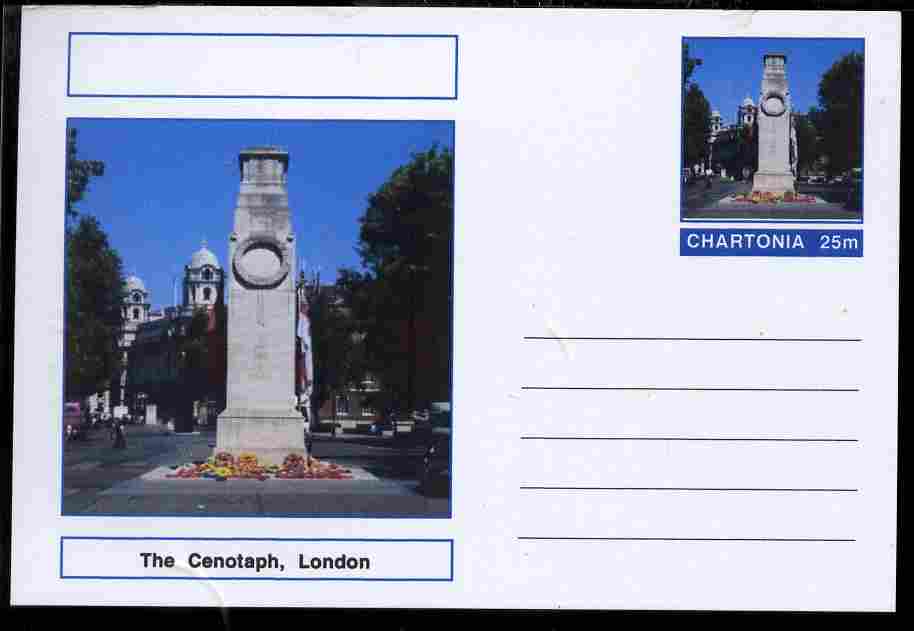 Chartonia (Fantasy) Landmarks - The Cenotaph, London postal stationery card unused and fine