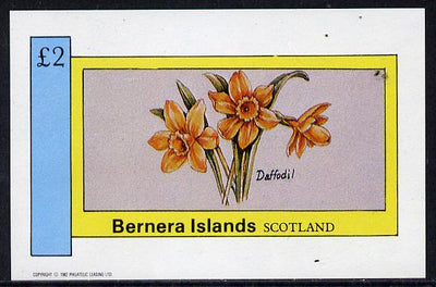 Bernera 1982 Flowers #03 (Daffodil) imperf deluxe sheet (£2 value) unmounted mint