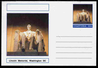 Chartonia (Fantasy) Landmarks - Lincoln Memorial, Washington DC postal stationery card unused and fine