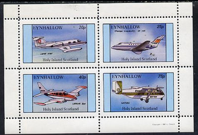 Eynhallow 1981 Aircraft,#1 (Lear Jet, Hawker Siddley, Cessna 320 & Skyvan) perf,set of 4 values (10p to 75p) unmounted mint
