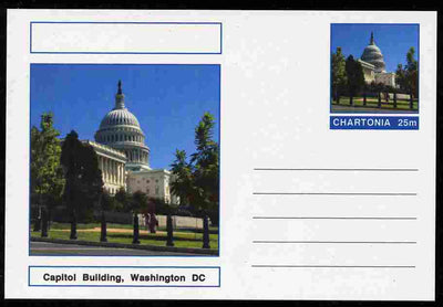 Chartonia (Fantasy) Landmarks - Capitol Building, Washington DC postal stationery card unused and fine