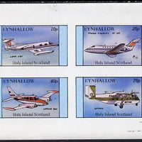Eynhallow 1981 Aircraft #1 (Lear Jet, Hawker Siddley, Cessna 320 & Skyvan) imperf,set of 4 values (10p to 75p) unmounted mint