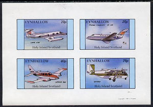 Eynhallow 1981 Aircraft #1 (Lear Jet, Hawker Siddley, Cessna 320 & Skyvan) imperf,set of 4 values (10p to 75p) unmounted mint