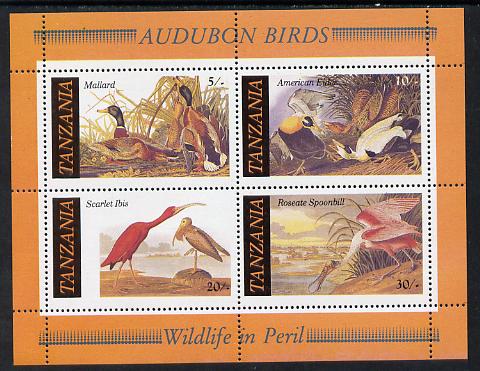 Tanzania 1986 John Audubon Birds m/sheet unmounted mint SG MS 468