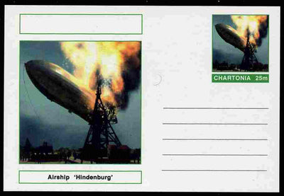 Chartonia (Fantasy) Airships & Balloons - Hindenburg LZ-129 postal stationery card unused and fine