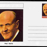 Palatine (Fantasy) Personalities - Paul Harris (Rotary Int) postal stationery card unused and fine
