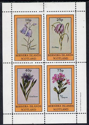 Bernera 1981 Flowers #01 (Harebell, Fritillary, Cornflower & Red Campion) perf,set of 4 values (10p to 75p) unmounted mint