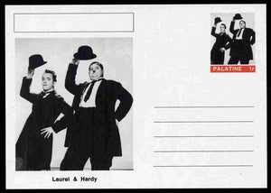 Palatine (Fantasy) Personalities - Laurel & Hardy (Comedy Duo) postal stationery card unused and fine