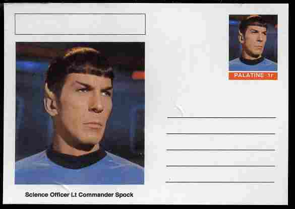 Palatine (Fantasy) Star Trek - Science Officer Lt Commander Spock postal stationery card unused and fine