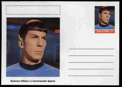 Palatine (Fantasy) Star Trek - Science Officer Lt Commander Spock postal stationery card unused and fine