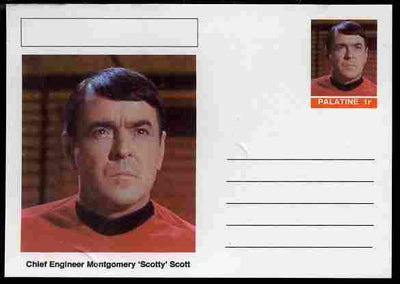 Palatine (Fantasy) Star Trek - Chief Engineer Montgomery 'Scotty' Scott postal stationery card unused and fine