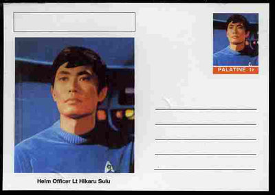 Palatine (Fantasy) Star Trek - Helm Officer Lt Hikaru Sulu postal stationery card unused and fine