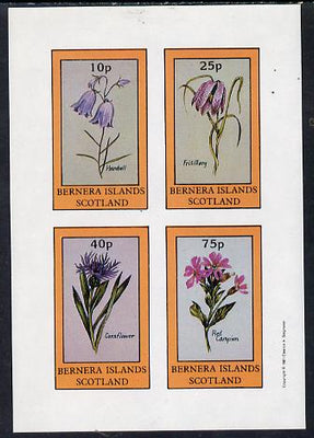 Bernera 1981 Flowers #01 (Harebell, Fritillary, Cornflower & Red Campion) imperf,set of 4 values (10p to 75p) unmounted mint