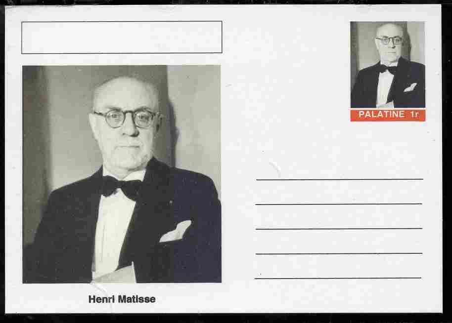 Palatine (Fantasy) Personalities - Henri Matisse postal stationery card unused and fine