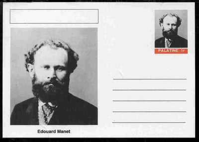Palatine (Fantasy) Personalities - Edouard Manet postal stationery card unused and fine