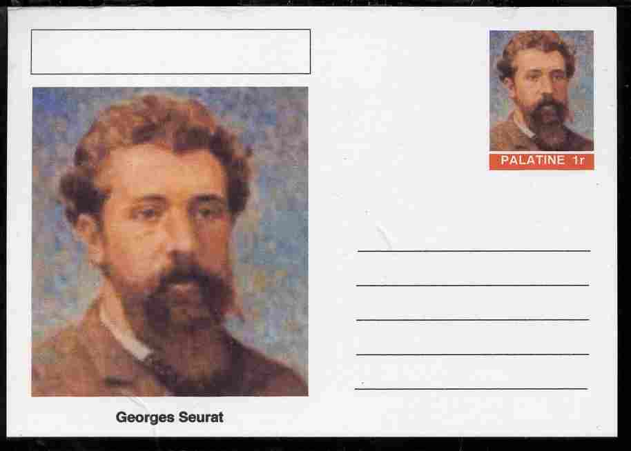 Palatine (Fantasy) Personalities - Georges Seurat postal stationery card unused and fine