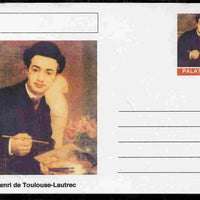 Palatine (Fantasy) Personalities - Henri de Toulouse-Lautrec postal stationery card unused and fine