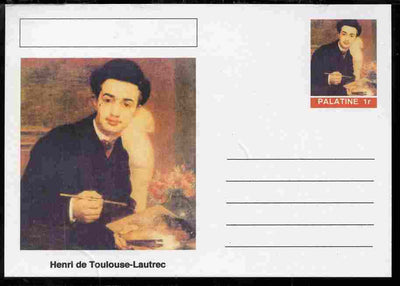 Palatine (Fantasy) Personalities - Henri de Toulouse-Lautrec postal stationery card unused and fine