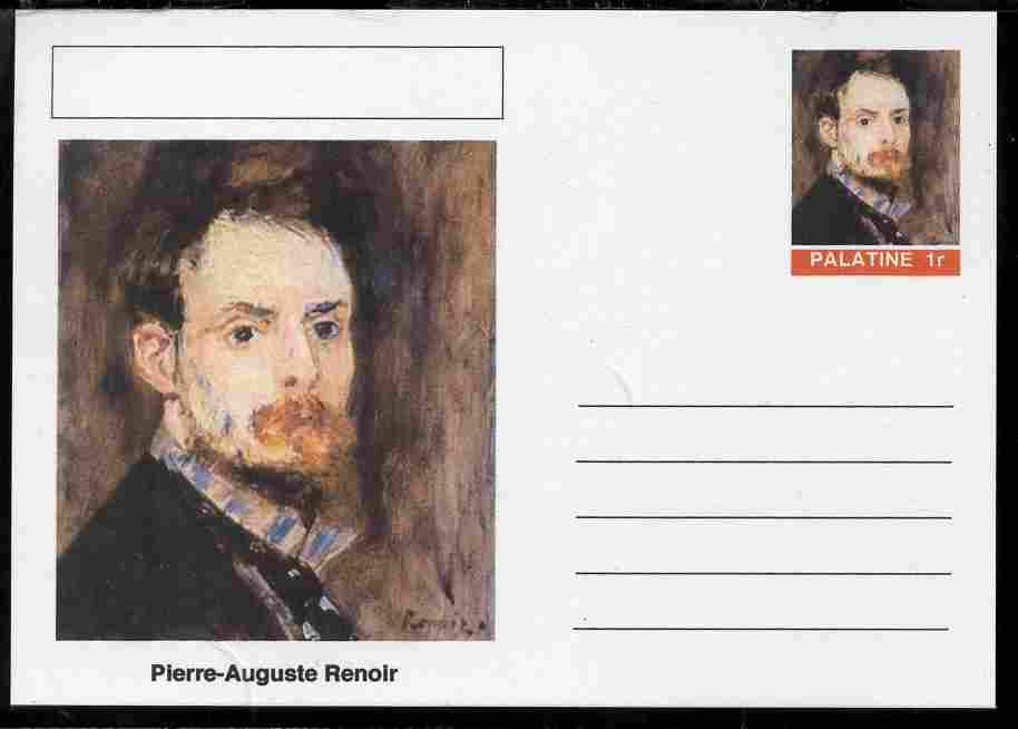 Palatine (Fantasy) Personalities - Pierre-Auguste Renoir postal stationery card unused and fine
