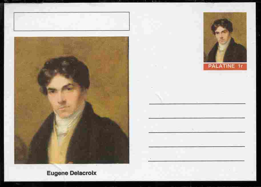 Palatine (Fantasy) Personalities - Eugene Delacroix postal stationery card unused and fine