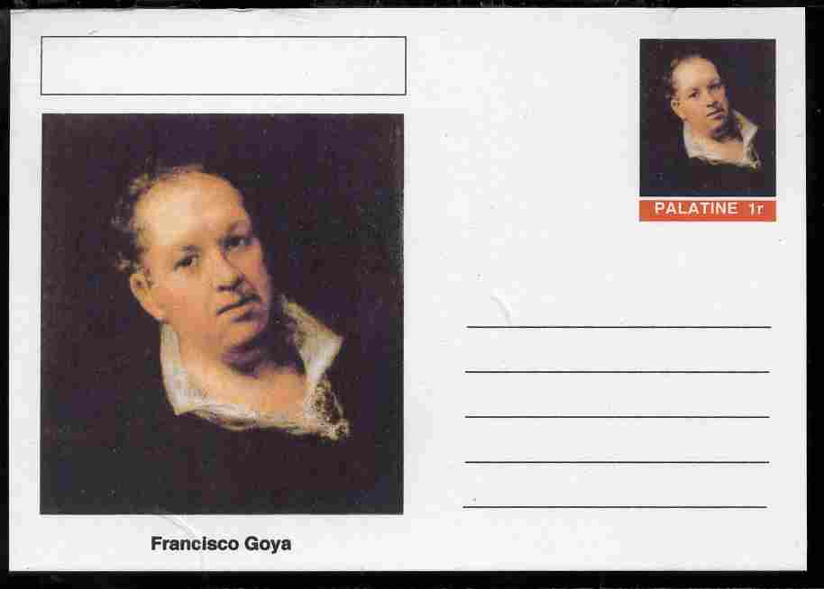 Palatine (Fantasy) Personalities - Francisco Goya postal stationery card unused and fine