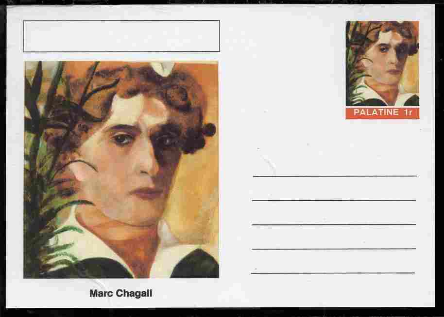 Palatine (Fantasy) Personalities - Marc Chagall postal stationery card unused and fine