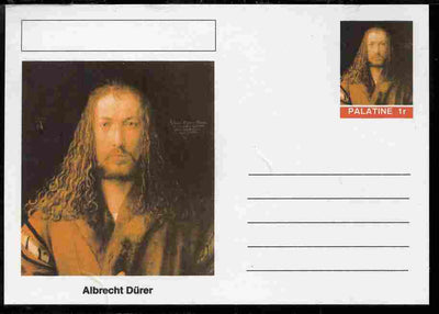 Palatine (Fantasy) Personalities - Albrecht Durer postal stationery card unused and fine