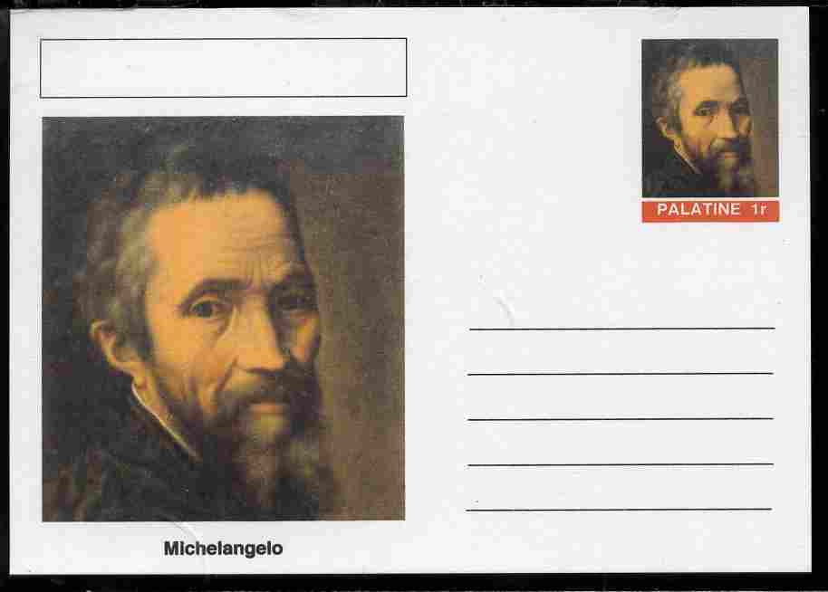 Palatine (Fantasy) Personalities - Michelangelo postal stationery card unused and fine