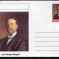 Palatine (Fantasy) Personalities - John Singer Sargent postal stationery card unused and fine