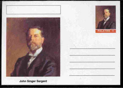 Palatine (Fantasy) Personalities - John Singer Sargent postal stationery card unused and fine