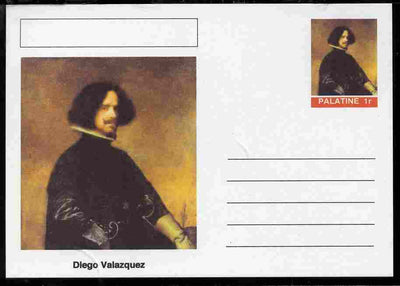 Palatine (Fantasy) Personalities - Diego Valazquez postal stationery card unused and fine