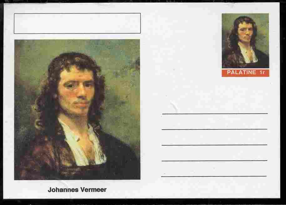 Palatine (Fantasy) Personalities - Johannes Vermeer postal stationery card unused and fine