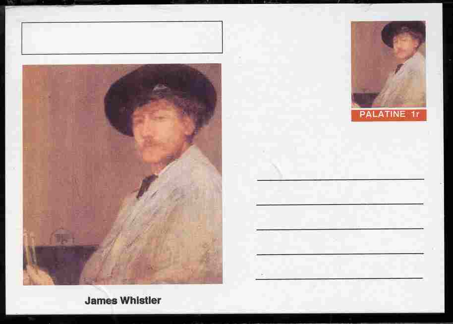 Palatine (Fantasy) Personalities - James Whistler postal stationery card unused and fine