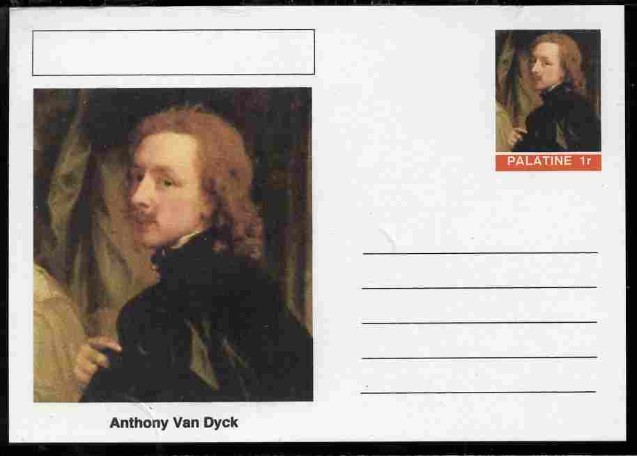 Palatine (Fantasy) Personalities - Anthony Van Dyck postal stationery card unused and fine
