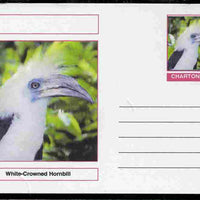 Chartonia (Fantasy) Birds - White-Crowned Hornbill postal stationery card unused and fine