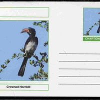 Chartonia (Fantasy) Birds - Crowned Hornbill postal stationery card unused and fine