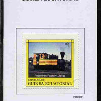 Equatorial Guinea 1977 Locomotives 1EK Pesentran Factory (Java) proof in issued colours mounted on small card - as Michel 1145
