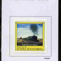Equatorial Guinea 1977 Locomotives 5EK Potfontein (S Africa) proof in issued colours mounted on small card - as Michel 1147