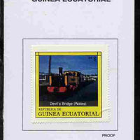 Equatorial Guinea 1977 Locomotives 8EK Devil's Bridge (Wales) proof in issued colours mounted on small card - as Michel 1148