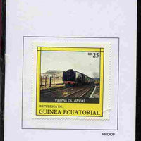 Equatorial Guinea 1977 Locomotives 25EK Vailima (S Africa) proof in issued colours mounted on small card - as Michel 1149