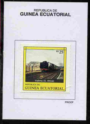 Equatorial Guinea 1977 Locomotives 25EK Vailima (S Africa) proof in issued colours mounted on small card - as Michel 1149