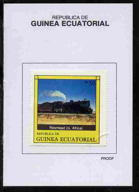Equatorial Guinea 1977 Locomotives 50EK Rosmead (S Africa) proof in issued colours mounted on small card - as Michel 1150