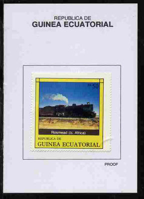 Equatorial Guinea 1977 Locomotives 50EK Rosmead (S Africa) proof in issued colours mounted on small card - as Michel 1150