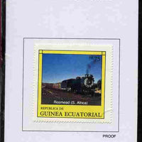 Equatorial Guinea 1977 Locomotives 75EK Rosmead (S Africa) proof in issued colours mounted on small card - as Michel 1151