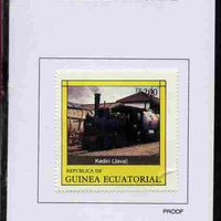 Equatorial Guinea 1977 Locomotives 200EK Kediri (Java) proof in issued colours mounted on small card - as Michel 1152