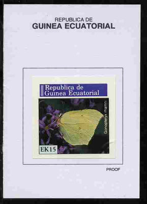 Equatorial Guinea 1976 Butterflies 15EK Gonopteryx rhamni proof in issued colours mounted on small card - as Michel 968