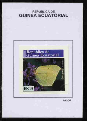 Equatorial Guinea 1976 Butterflies 15EK Gonopteryx rhamni proof in issued colours mounted on small card - as Michel 968